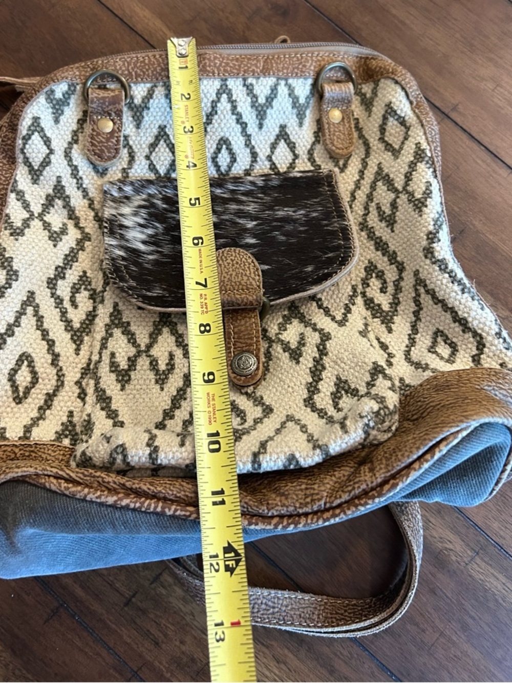 Myra Aztec Backpack Western Convertible Leather Cotton - Picture 4 of 13